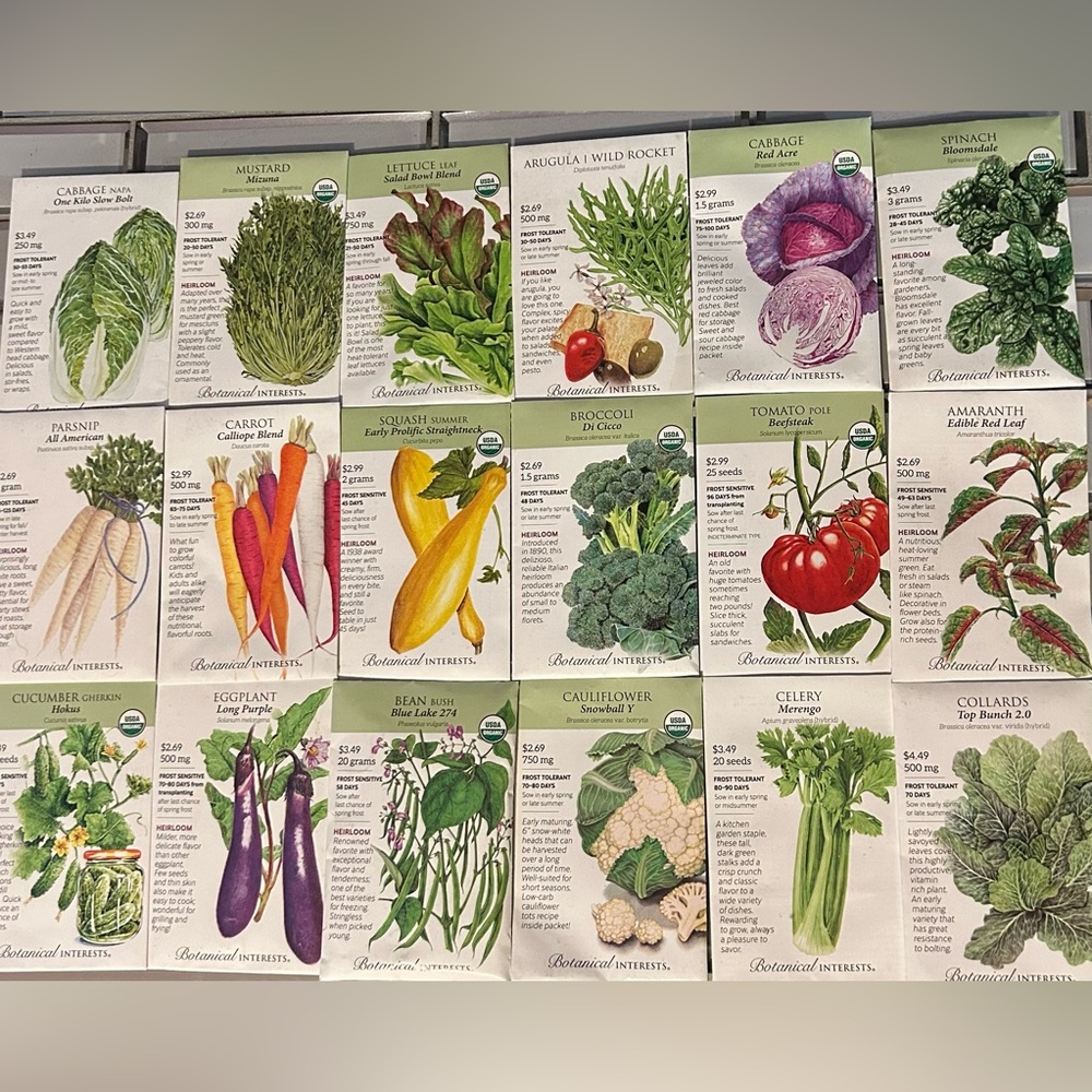Vegetable Seed Packets